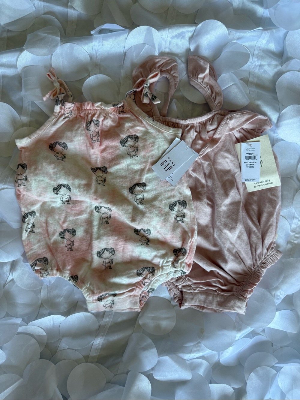 GAP Pink Baby Romper Duo - Printed & Solid